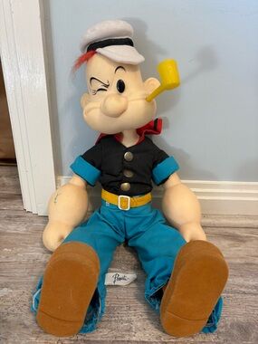 Vintage 1985 Presents Hamilton Gift King Feature Popeye Doll 18 Inch